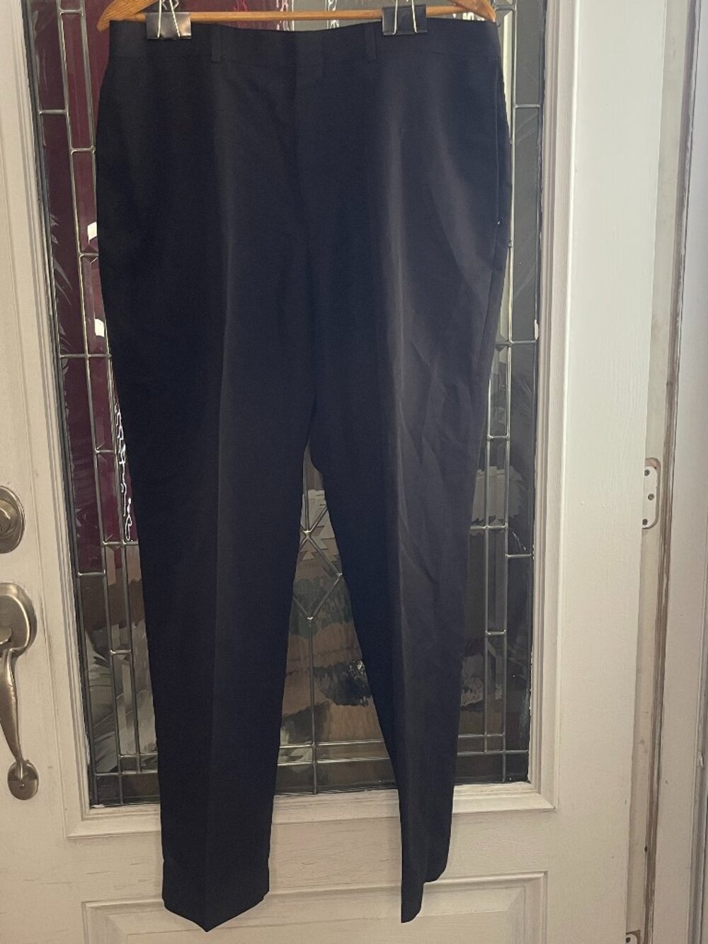 Haggar Black Pants Mens 36 x 32 Pockets Career